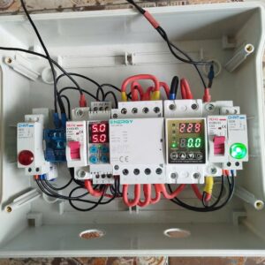 Tủ ATS 63A (Chuẩn ) 1 Pha Chuyển Nguồn Tự Động Giữa 2 Công Tơ Lắp Sẵn – Chống Sét Và Chống Mất Dây Trung Tính- New 2025 – Thiết Bị Điện ENERGY